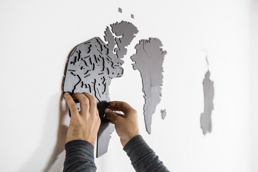 1805 Карта-пазл wall decoration giant, 280х170 см, черная Mimi  - Вид №2