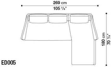 B&B Italia Диван из ткани с шезлонгом Édouard EDOUARD sun-id-1511183 - Вид №3