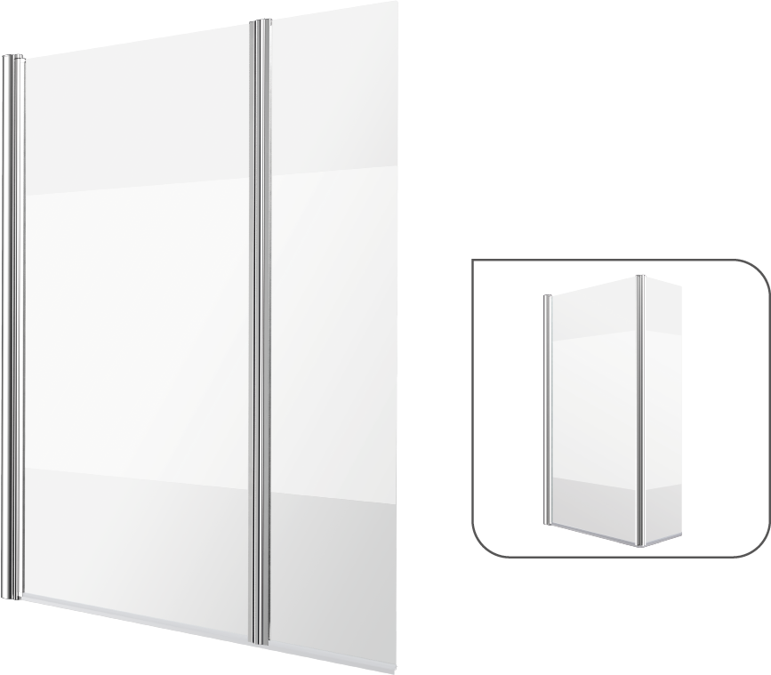 82603393 Ширма на ванну Essential поворотный 140 см цвет серый STLM-0031277 SENSEA