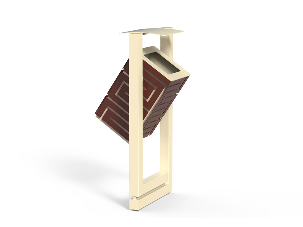 Корзина для мусора из оцинкованной стали с крышкой DIMCAR Snake ARCH-00111370 - Вид №1