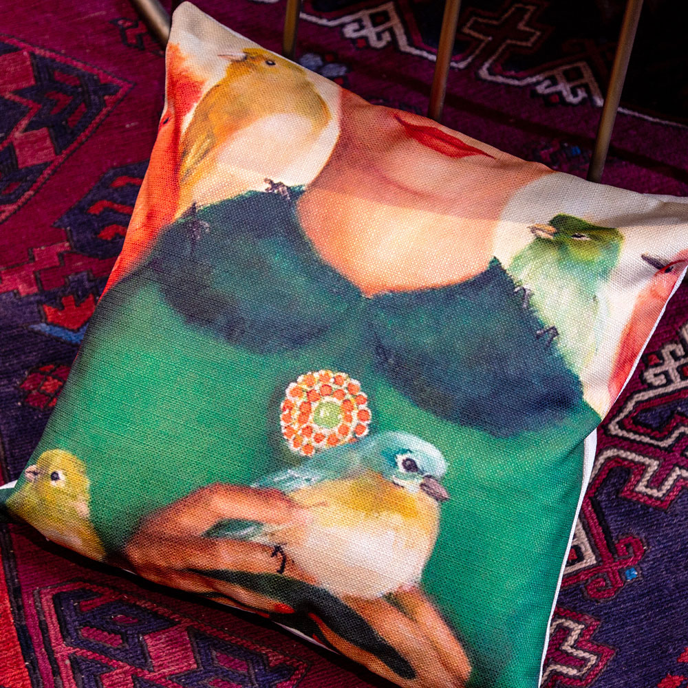 552606128 Арт-подушка «Птицы счастья» Object Desire  - Вид №3