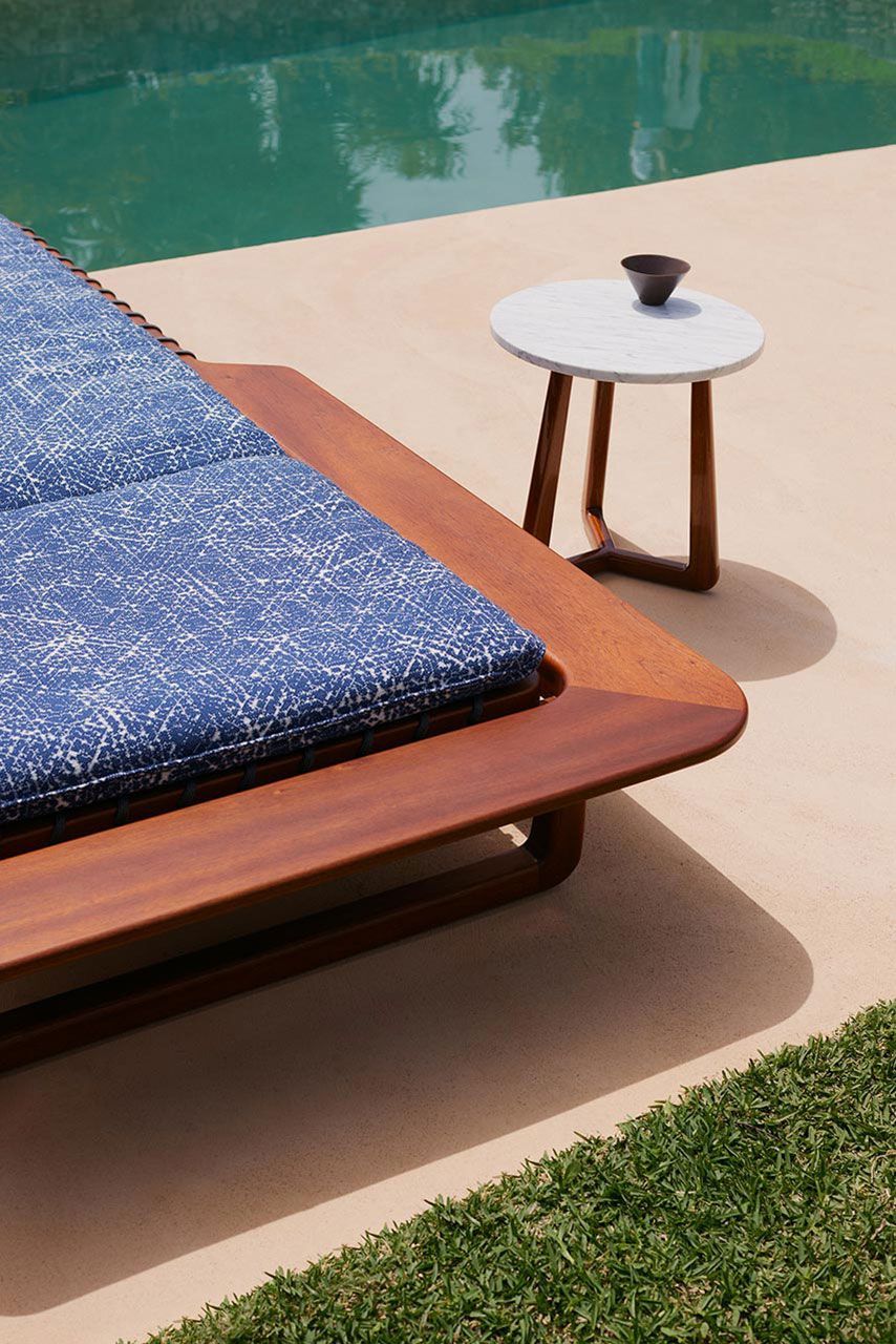 Садовая кровать с откидывающейся спинкой из красного дерева и ткани Exteta Sunset ARCH-00127341 - Вид №12