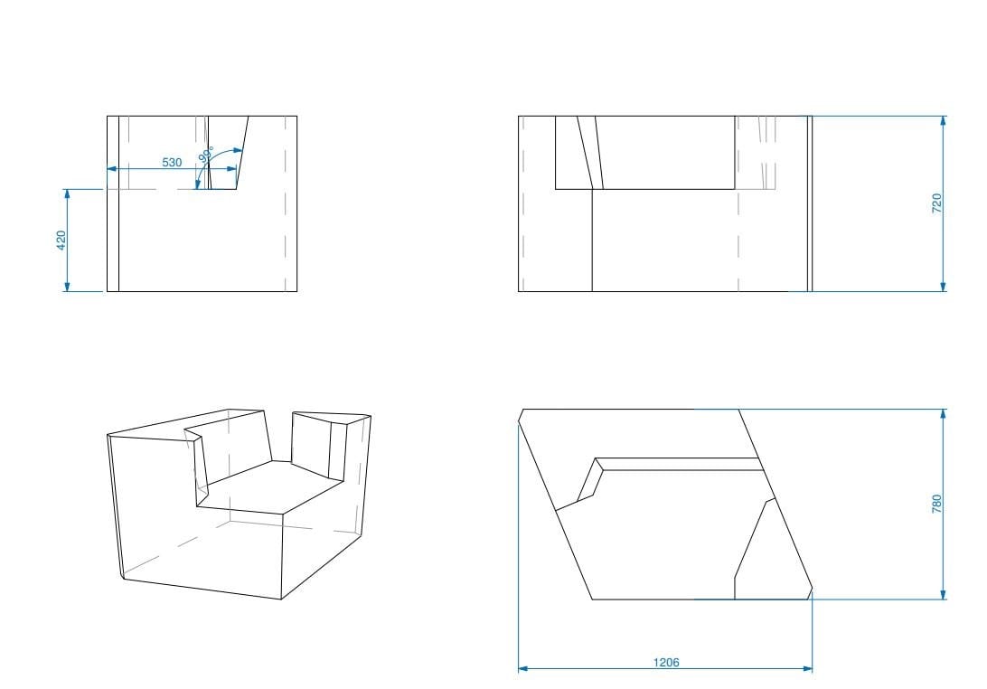 Изогнутый диван для контракта из пены QM Quinze & Milan Scone ARCH-00121831 - Вид №6
