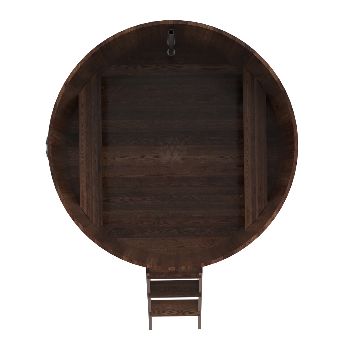 1219 Купель круглая из лиственницы d=1,80х1,4 морёная премиум Alyarus  - Вид №4