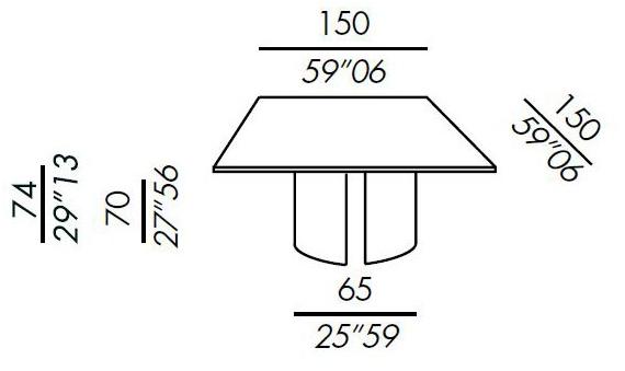 Meridiani Квадратный деревянный обеденный стол Gong sun-id-1352416 - Вид №6