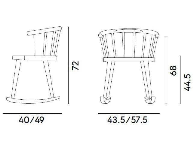 Кресло-качалка из бука с подлокотниками Billiani W ARCH-00133514 - Вид №5