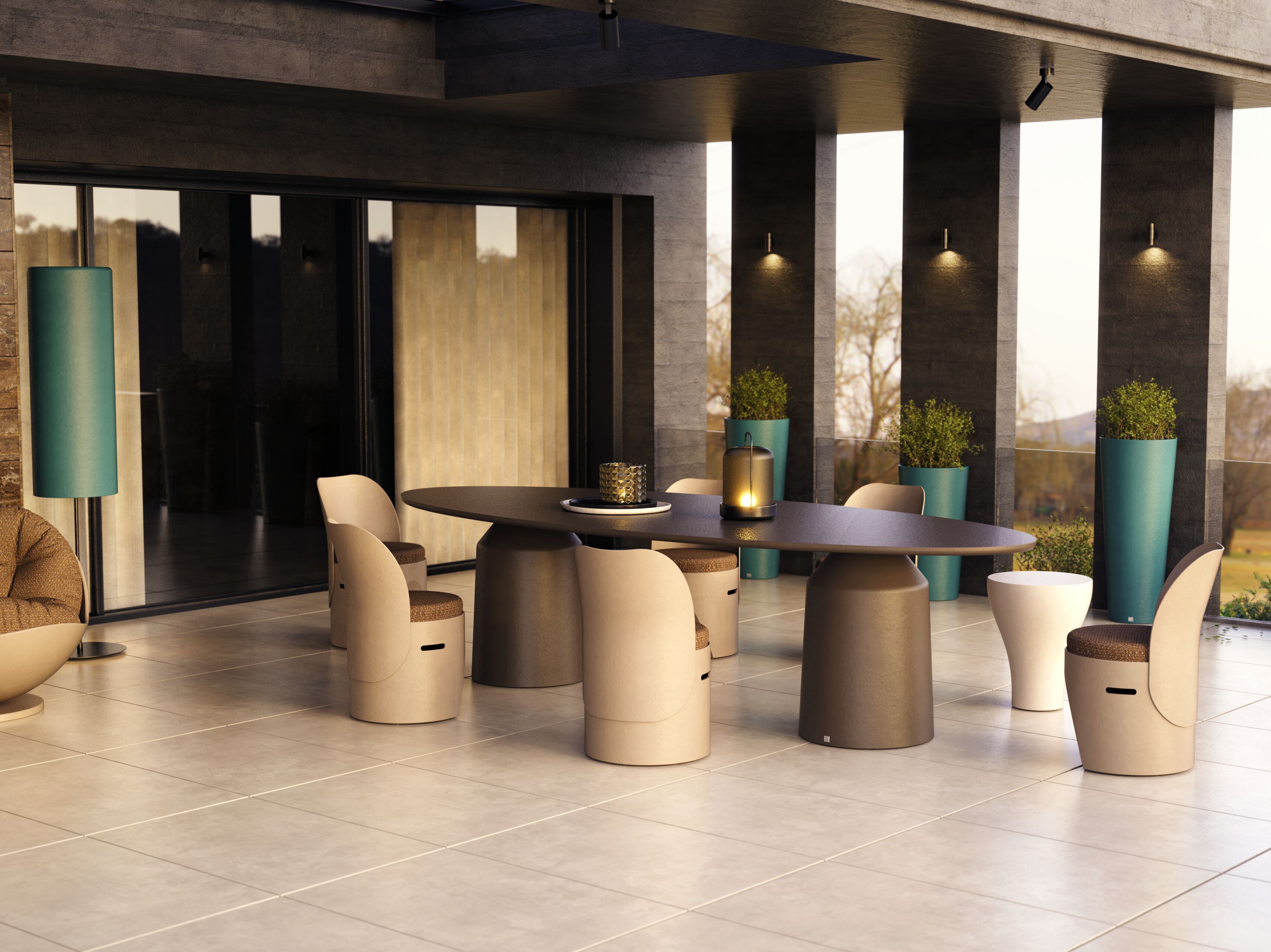 Овальный садовый стол из стекловолокна GANSK SIANA ARCH-00099446 - Вид №2