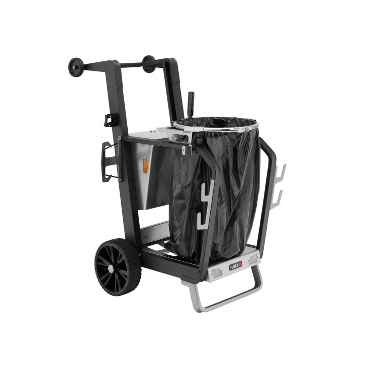 01453/2 FLORA Универсальная уборочная тележка дворника FLORA Accurato Compact для сбора отходов на улицах, в городских парках, городских придомовых территориях. Мобильный держатель для мусорного мешка на 120 л 