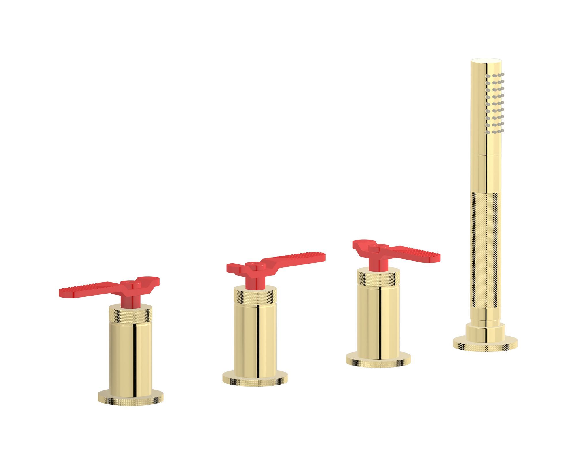 Встраиваемый смеситель для ванны с 4 отверстиями и ручным душем IB Bold ARCH-00081508 - Вид №9