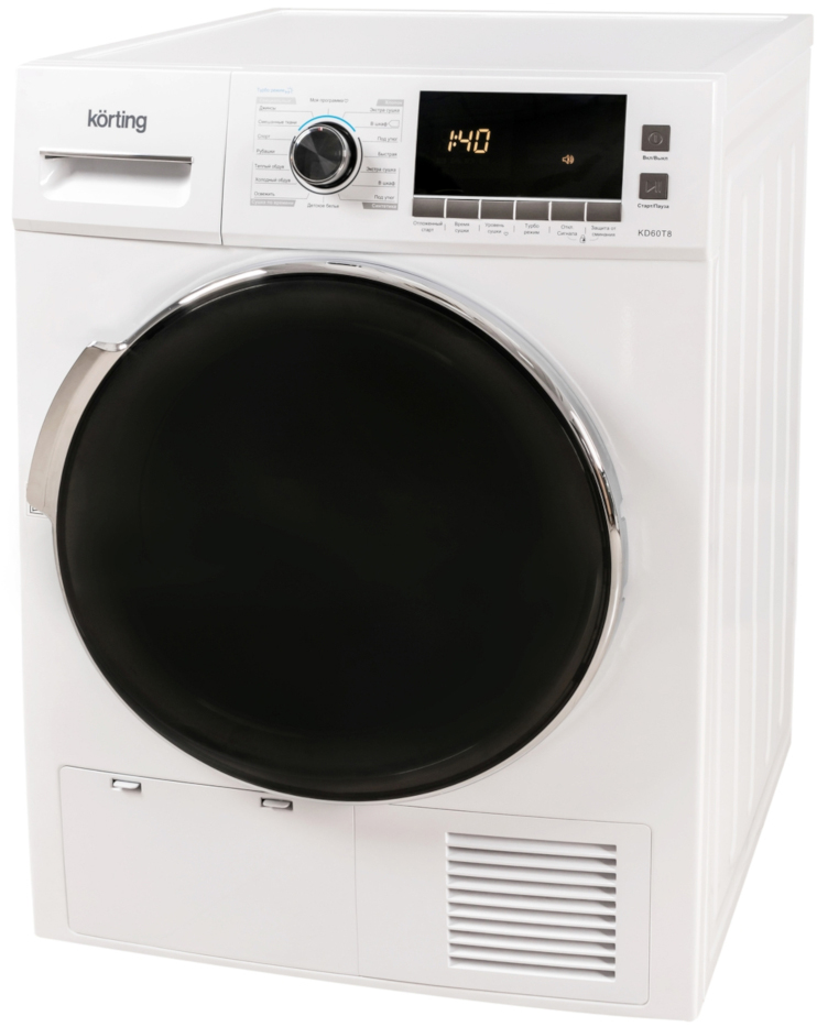 KD 60T8 Сушильные машины / сушильная машина , глубина 61.5 см, макс загрузка 8 кг, электронное управление, led индикация настроек и доп функций, цифровой дисплей, 16 програм, сушка по влажности, сушка по времени, съемный резервуар для слива конденсата, ре Santreyd  - Вид №1