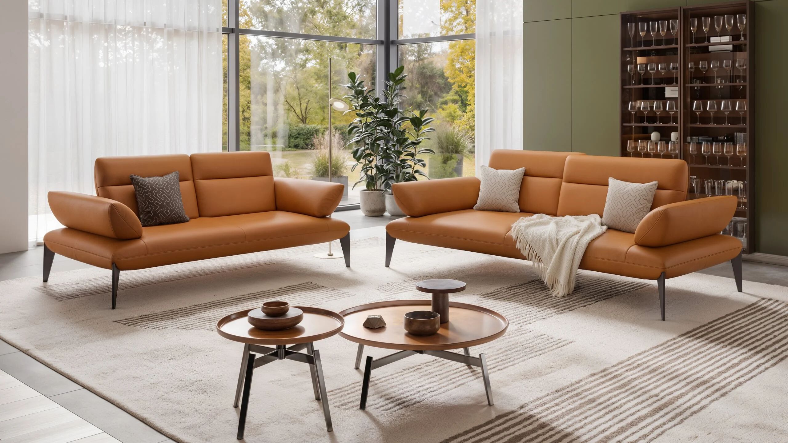 3-местный кожаный линейный диван Sofanella Лацио ARCH-00077786 - Вид №2