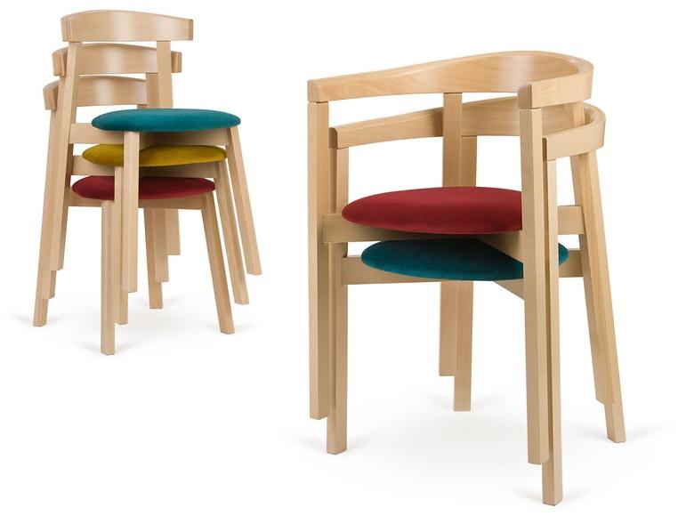 Paged Штабелируемый стул из бука с открытой спинкой Uxi sun-id-1475469 - Вид №2