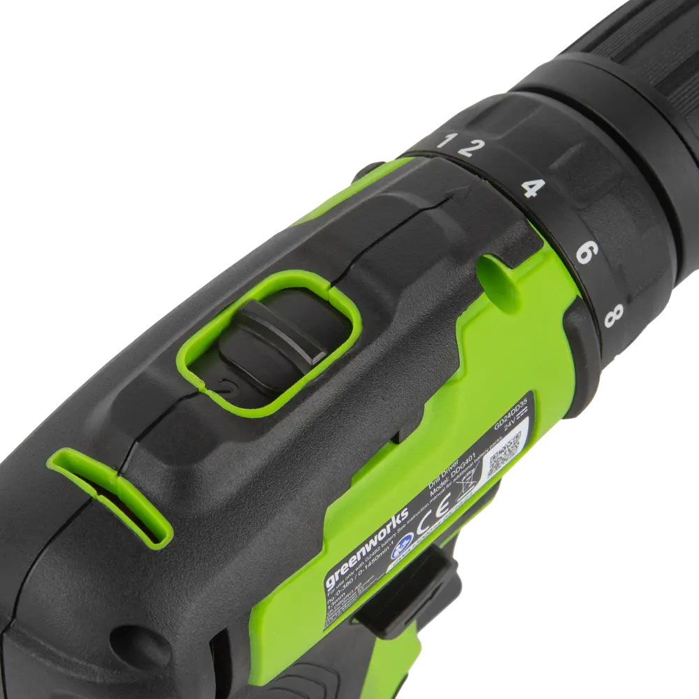 Дрель-шуруповерт аккумуляторная бесщеточная Greenworks GD24DD35 3704007, 24 В Li-Ion, без АКБ и ЗУ STLM-2048540 - Вид №4
