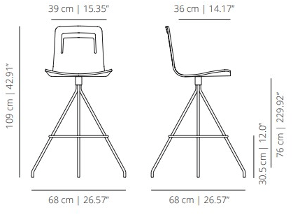 Viccarbe Табурет поворотный деревянный со спинкой Klip sun-id-1459762 - Вид №5