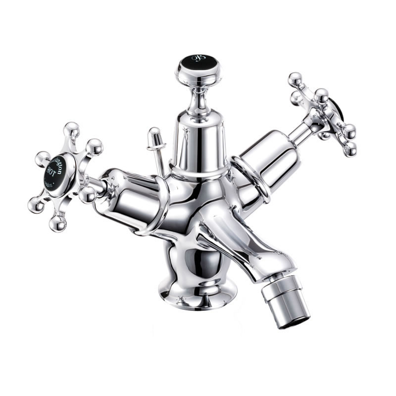 Burlington Смеситель для биде Birkenhead с выдвижным сливом с белым акцентом BI13  - Вид №1