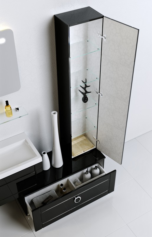 Инфинити пенал подвесной, цвет черный  Inf.05.35/BLK AQWELLA Infinity sun-id-277932 - Вид №1