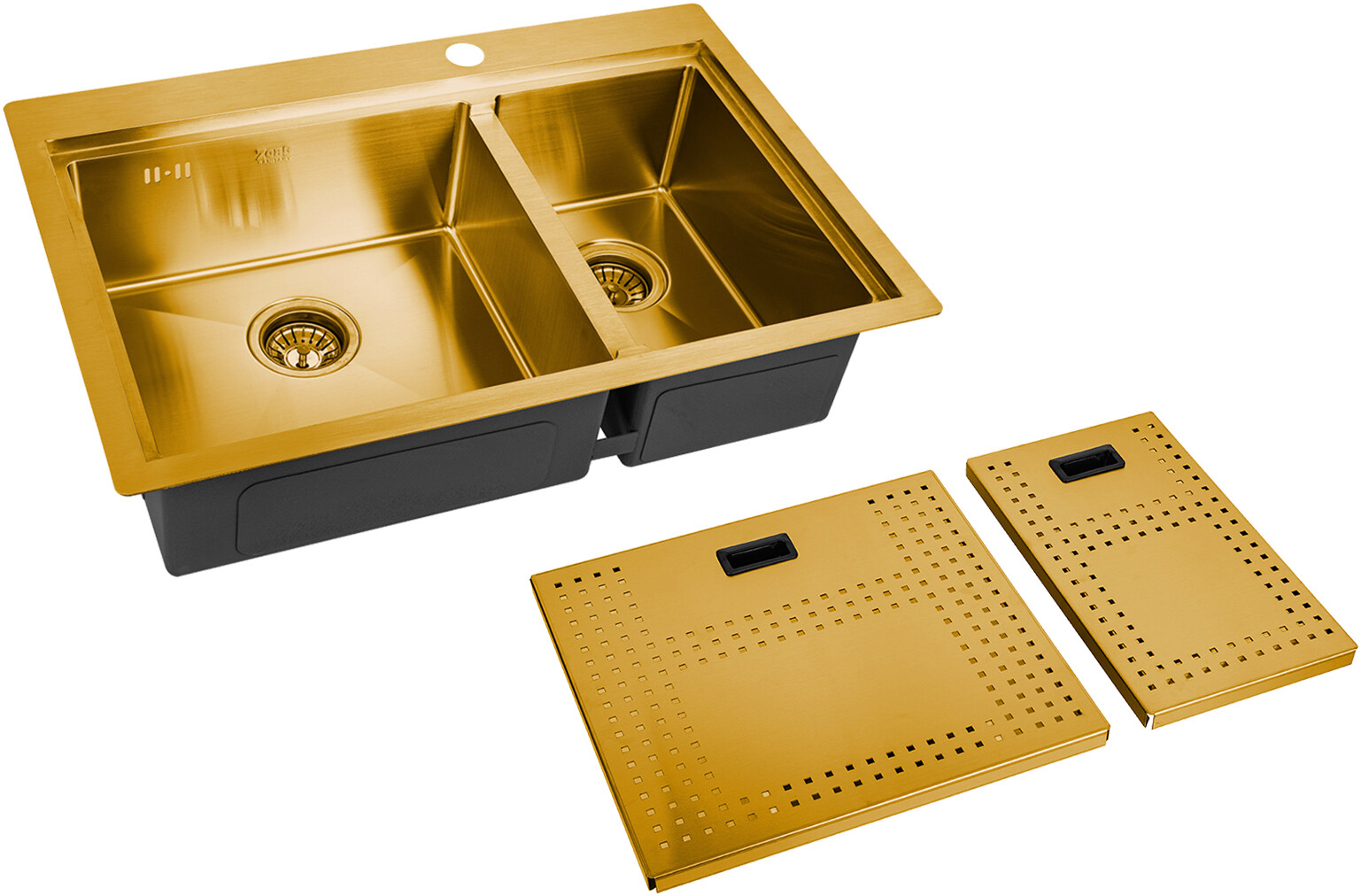 Мойка кухонная ZorG Master N ZM N-78-2-52-L BRONZE из нержавеющей стали с накладкой, бронза