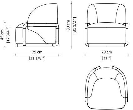 Paolo Castelli Кресло из ткани с подлокотниками  Sed.lpea.200.sup  - Вид №1