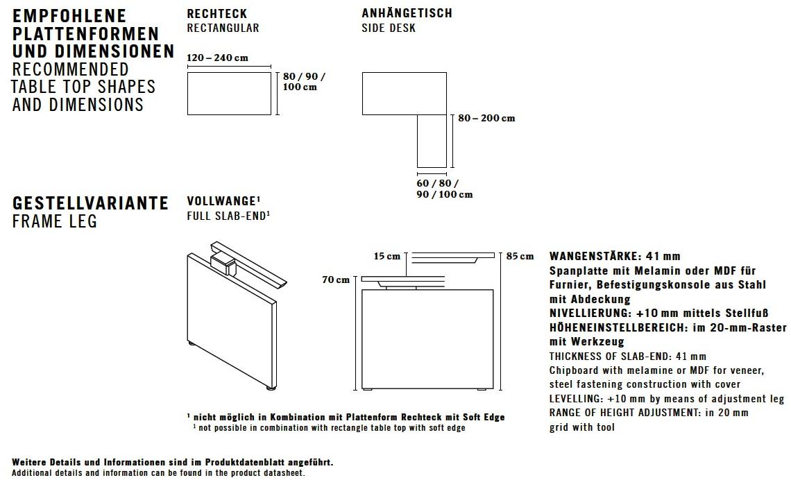 BENE Модульный стол из меламина sun-id-1354143 - Вид №4