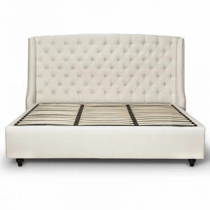 Кровать двуспальная 180х200 бежевая из велюра Dante KELLY LOUNGE ДИЗАЙНЕРСКИЕ 045501 Молочный