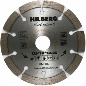 91870431 Диск алмазный по бетону Hilberg HM102 сегментный 125x22.2x2.1 мм STLM-1480981