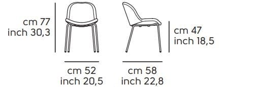 Мягкий металлический стул для ресторана Midj Sonny ARCH-00006571 - Вид №3