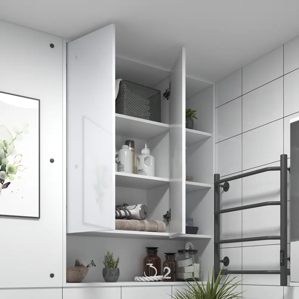 Шкаф для ванной комнаты без зеркала подвесной Vigo Milk 89.5x116x30 см цвет белый 89446218 STLM-2063565 - Вид №8