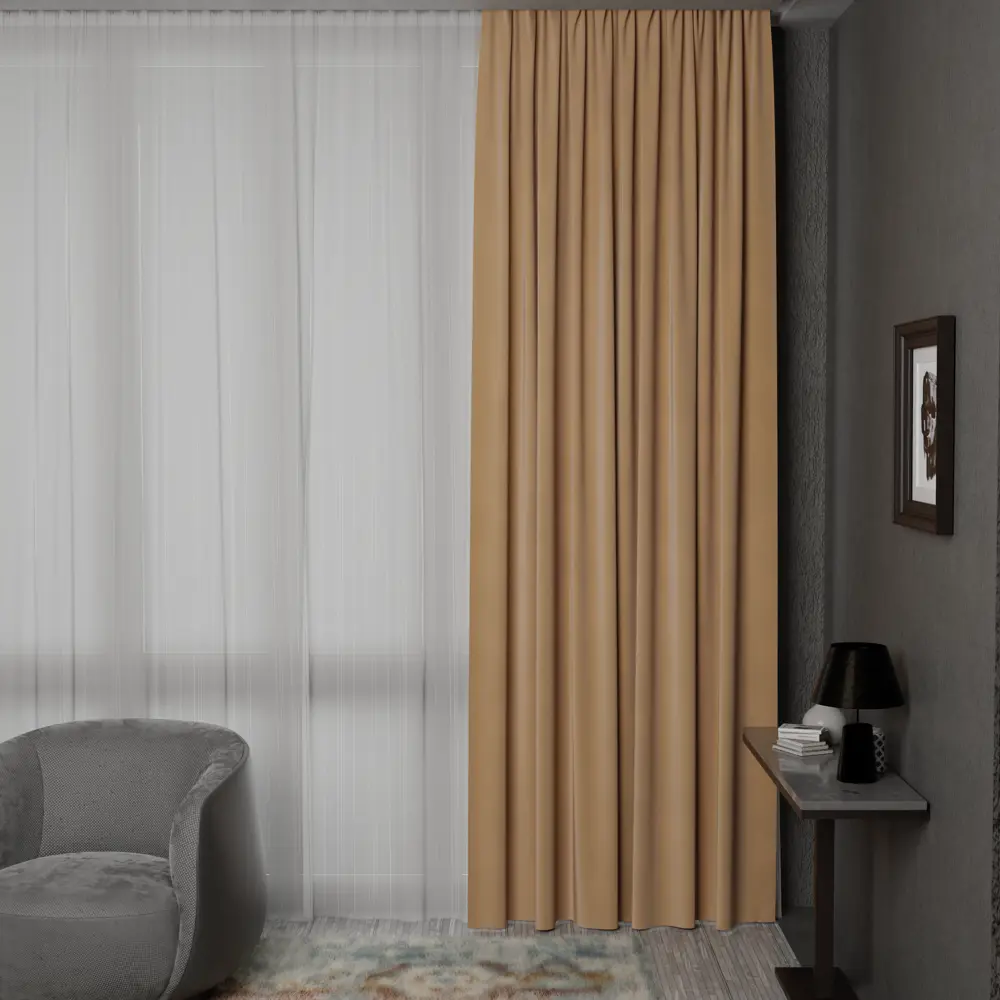 GARDEN Штора на люверсах с затемнением 200x280 см солнечный желтый 89390625 STLM-1562972 - Вид №5