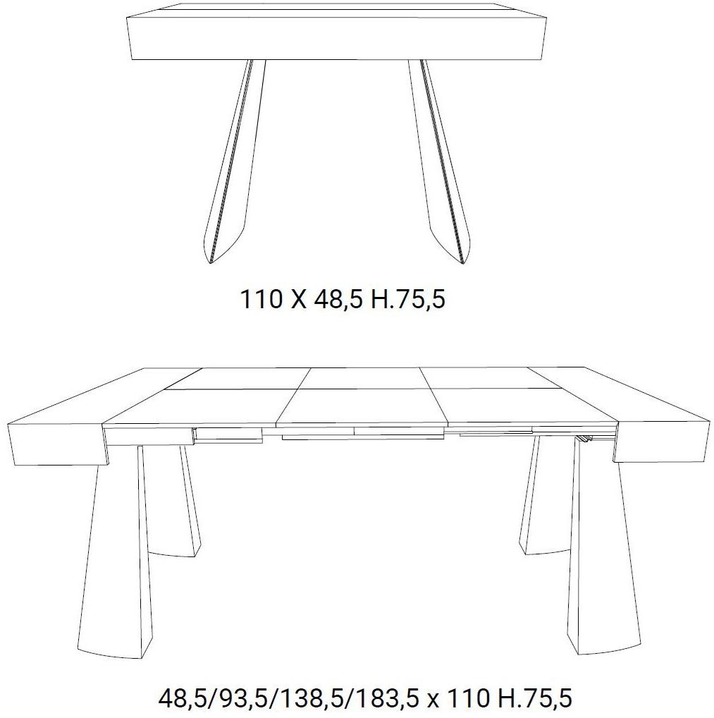 Ozzio Italia Выдвижная прямоугольная деревянная консоль  T028  - Вид №16