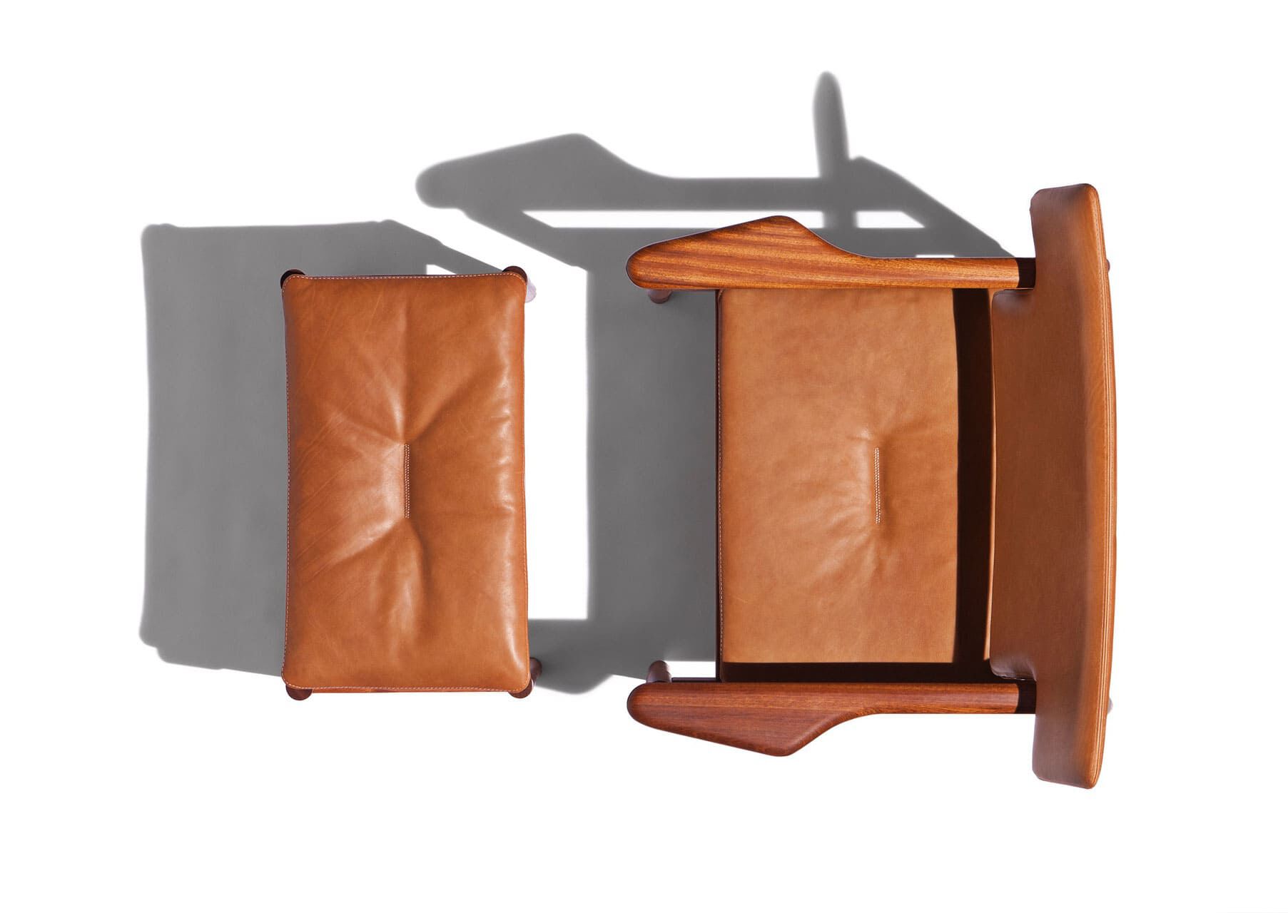 Кожаная прямоугольная Садовая подставка для ног Exteta Vieste ARCH-00108963 - Вид №1