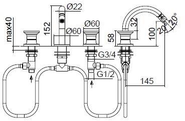 ZAZZERI Смеситель для биде с регулируемым изливом Jk21 sun-id-1372384 - Вид №1