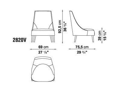 Кресло с высокой спинкой Maxalto ARCH-00063753 - Вид №3