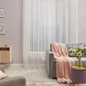 Тюль на ленте Орнамент 250x260 см полиэстер геометрия цвет экрю