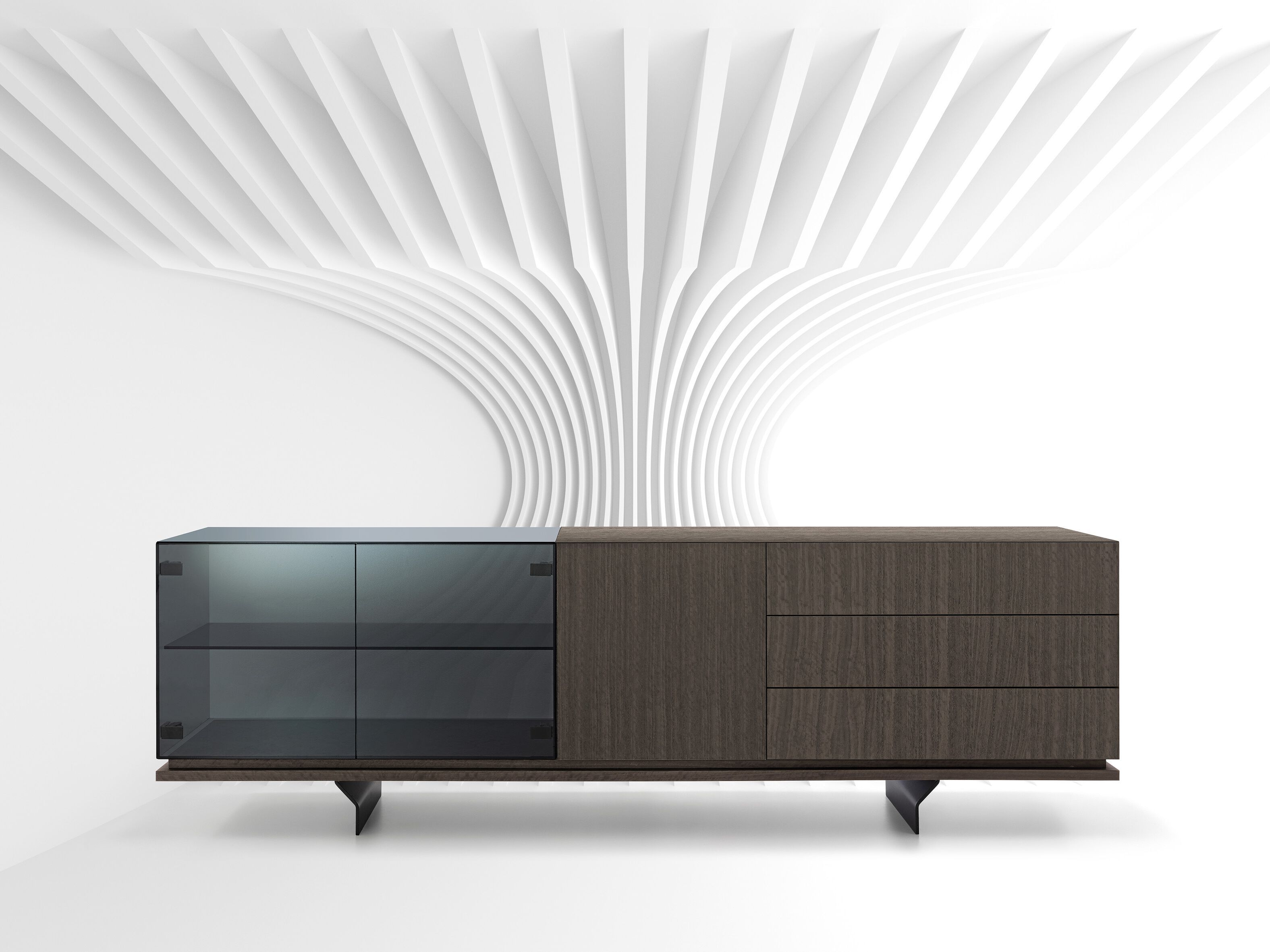 Шкаф из дерева и стекла с ящиками Arketipo BROOKLYN ARCH-00136623 - Вид №2