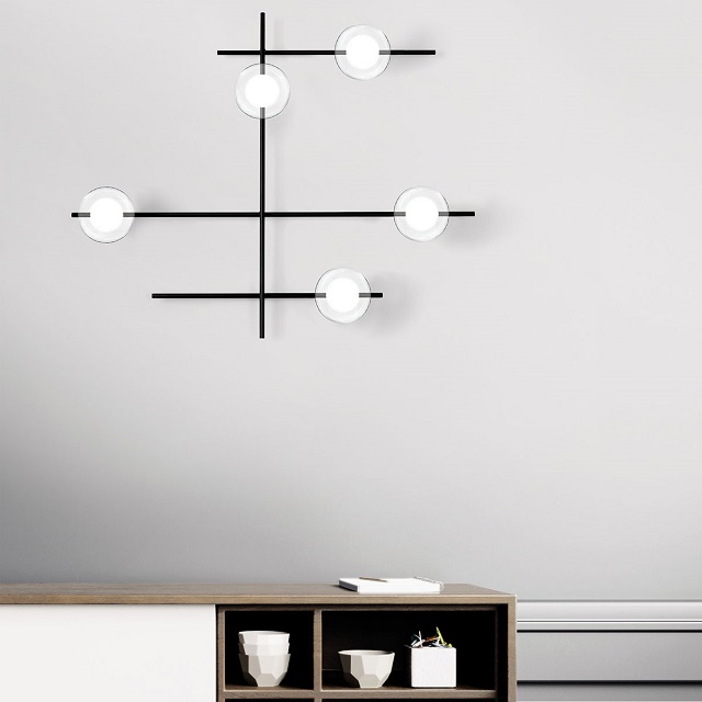 Miloox 1744.221 Настенный светильник с черным каркасом MIKADO. - Вид №1