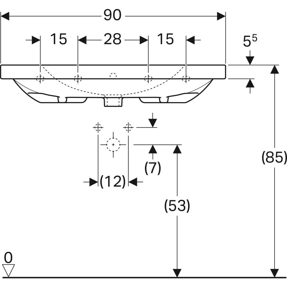 Раковина из керамогранита с столешницей Geberit Acanto ARCH-00102330 - Вид №4