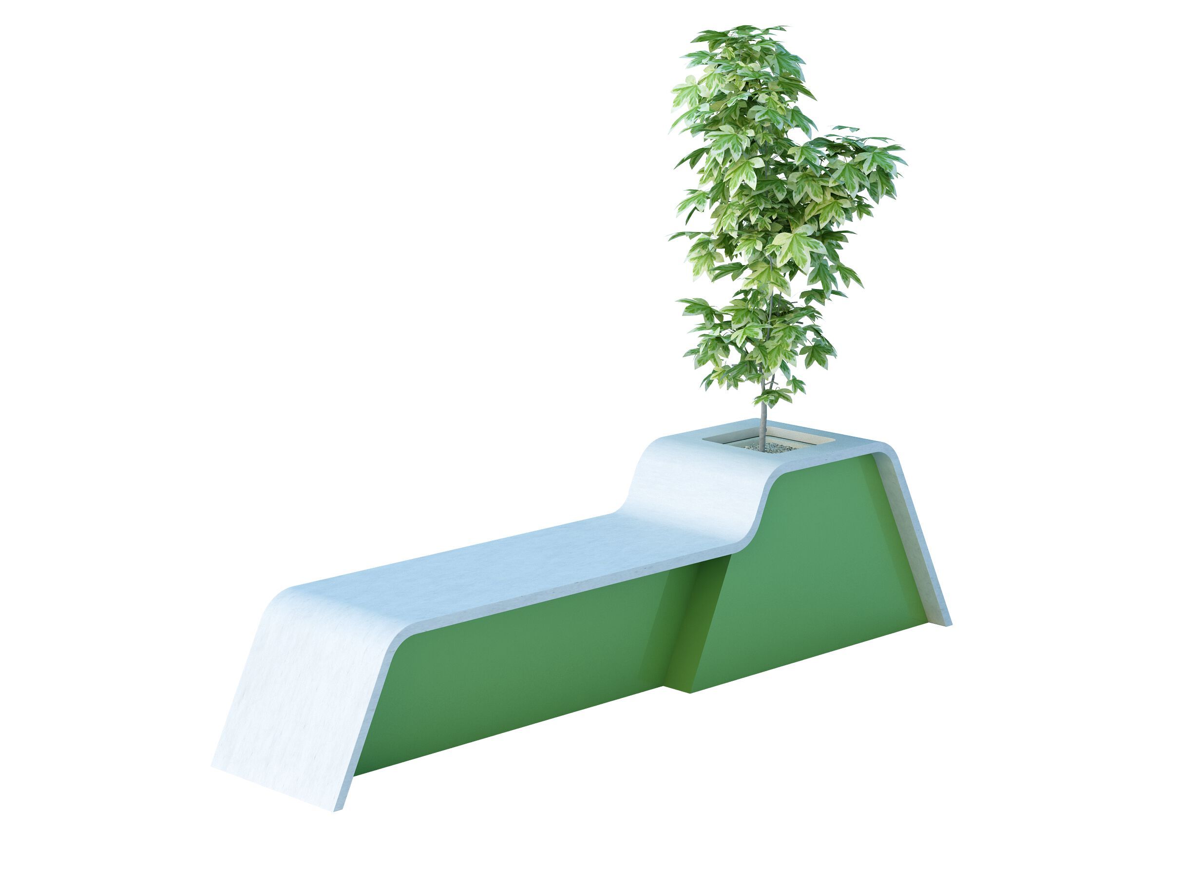 Скамейка с плантатором для общественных пространств из стали и бетона Viscio Urban Design Flow ARCH-00018453