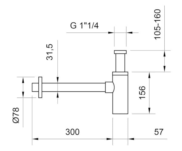 Сифон из нержавеющей стали для умывальника Ercos Stilox ARCH-00091725 - Вид №2