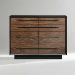 Комод с 8 ящиками 94 см американский орех Garon ACWD GARON 00-3981963 Коричневый;орех;черный