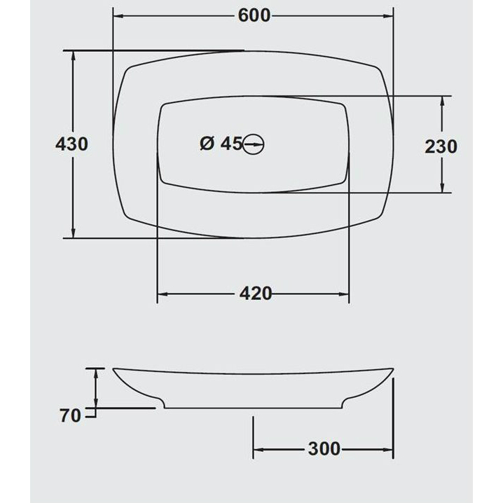 25366 Накладная раковина на столешницу  овальная Ceramica Hidra  - Вид №3