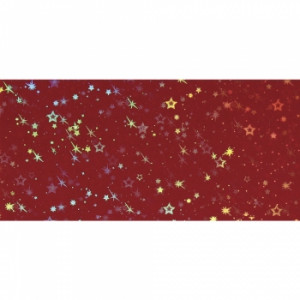 3142418 Пластина воска фольгированная "Звездное небо", размер 20х10 см, уп. 1 шт, цвет красный