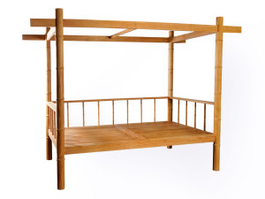 Садовая кровать из тикового дерева с балдахином