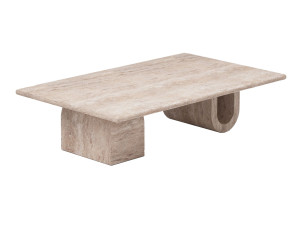 Низкий журнальный столик из травертина