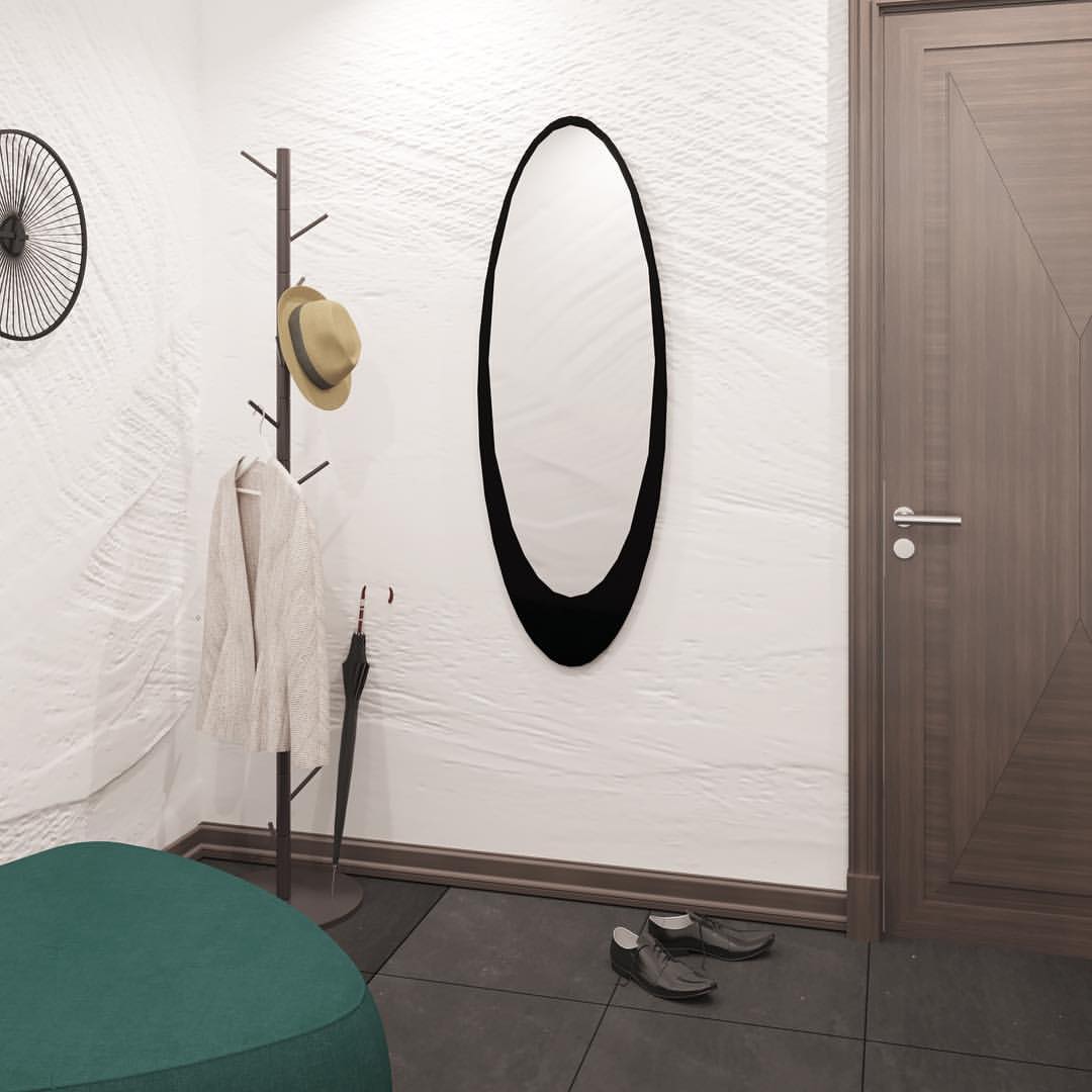 Зеркало овальное черное асимметричное "Джой" GRAUM ДИЗАЙНЕРСКИЕ 304132 Черный  - Вид №4