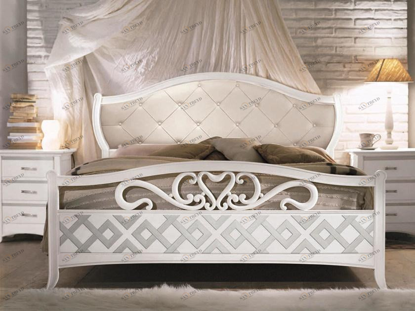 Arvestyle Кровать из массива дерева с тафтинговым изголовьем Naima Sl-0579-w