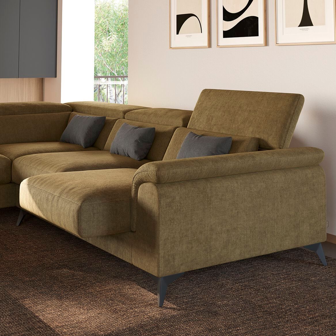 Модульный тканевый диван с подголовником Febal Casa Must ARCH-00014859 - Вид №9