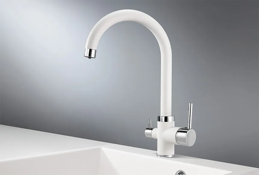 2168, АРКТИК (БЕЛЫЙ), СМЕСИТЕЛЬ КУХОННЫЙ GRANULA 2168-ST63