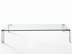 Desalto Прямоугольный журнальный столик из стали и хрусталя Liko glass