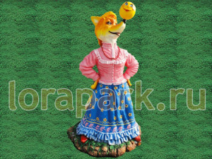 LKN101-SB.PS ЛИСА с колобком на носу, скульптура бетонная LAB.Space