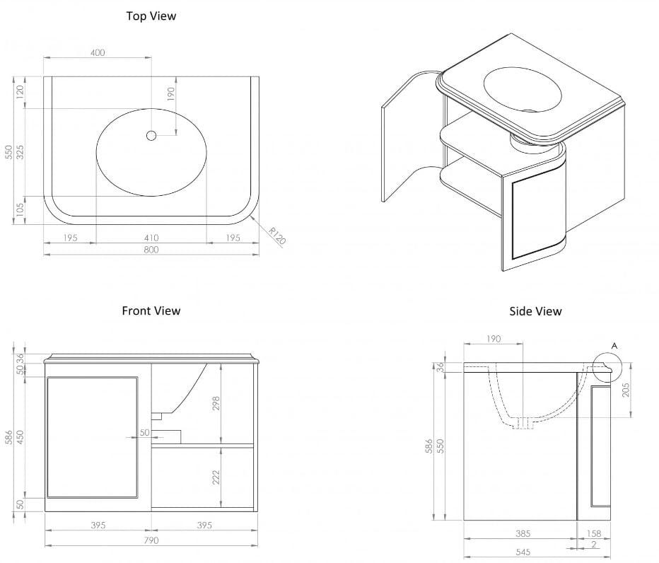 Деревянный подвесной шкаф с одной раковиной с дверцами LUSSO CHARSLEY ARCH-00052715 - Вид №27